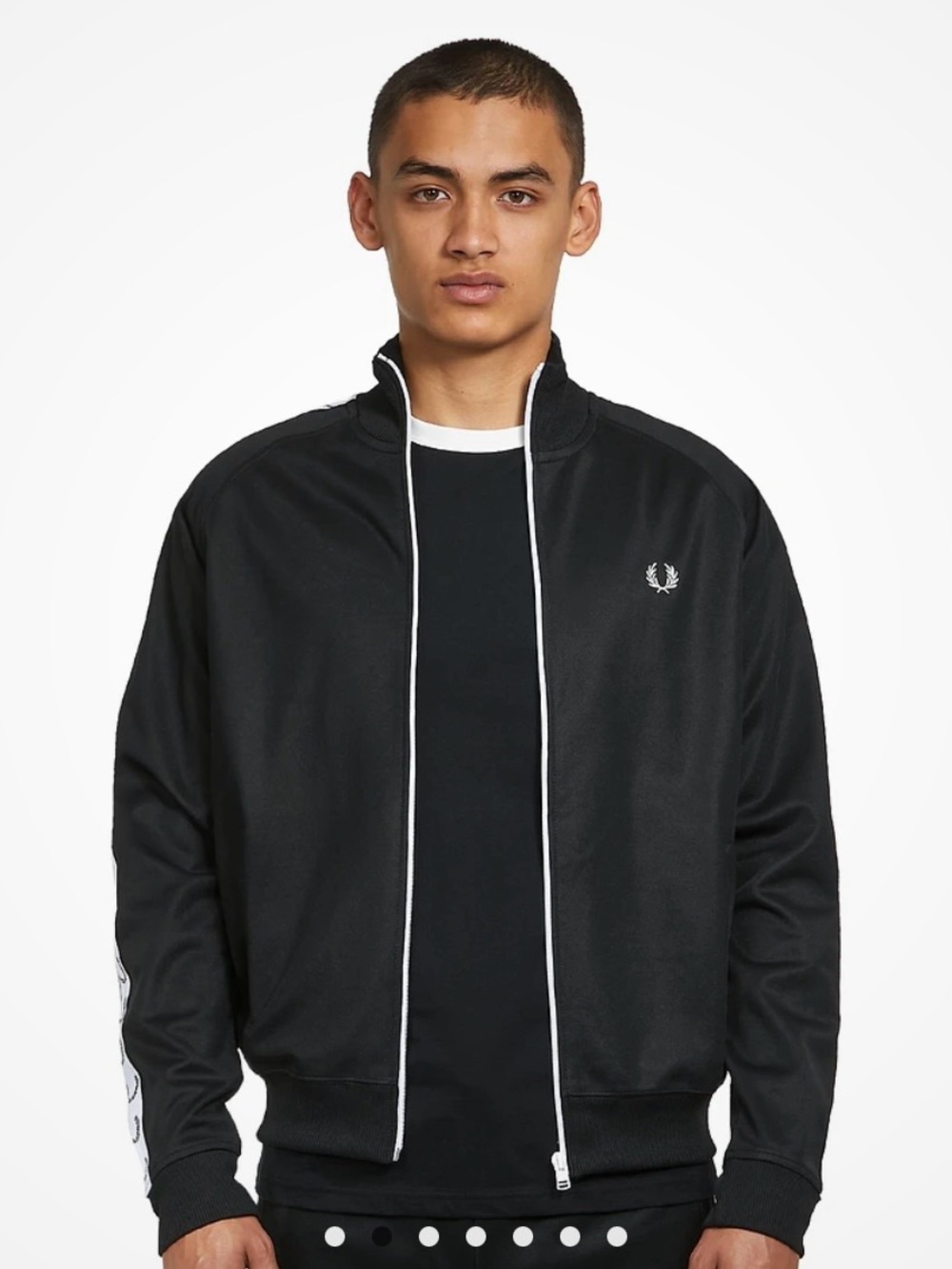 Fred Perry Authentic Space Invaders Taped Track Jacket Black Size Small Men's